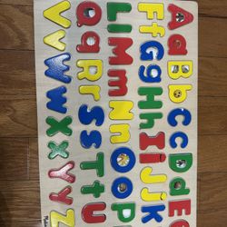 Melissa & Doug Classic Wooden Alphabet 2 Puzzles