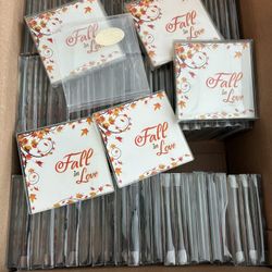 Fall In love Glass Coasters Decor Event Wedding