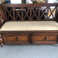 Solid Wood Bench w/ Drawers