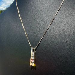 Five-Stone Diamond Pendant Necklace box chain style 14k Yellow Gold 1.5 C.T.W.