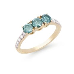 1.24 CTW Natural Diamond 14K Yellow Gold Ring with Naturally Colored Diamonds, I1-I2, H-I 