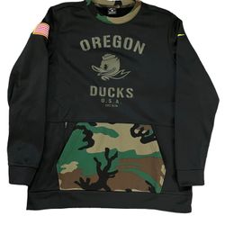 Oregon Ducks Nike Salute to Service Crew Fleece Sweatshirt Mens Large DA5632-010