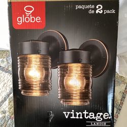 Globe Electric Landis Outdoor indoor wall Scone 2-Pack,Oil Rubned