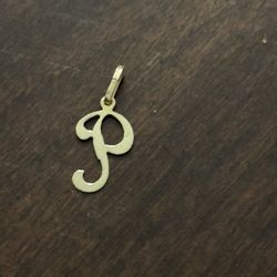 14k Letter P Pendant Yellow Gold Charm