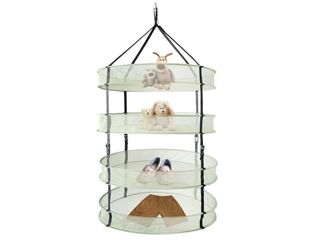 iPower 4-Tier Foldable Collapsible Mesh Clothes Hanging Dryer Drying Rack, Lay fold Flat Dry Hanger for Laundry, Sweater, Swimsuit, Underwear and Toys