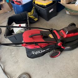 HYPER TOUGH LAWN MOWER/BATTERIES