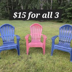 SET OF 3 ADIRONDACK CHAIRS