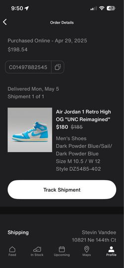 $200 obo Brand New Jordan 1s O.G UNC reimagined