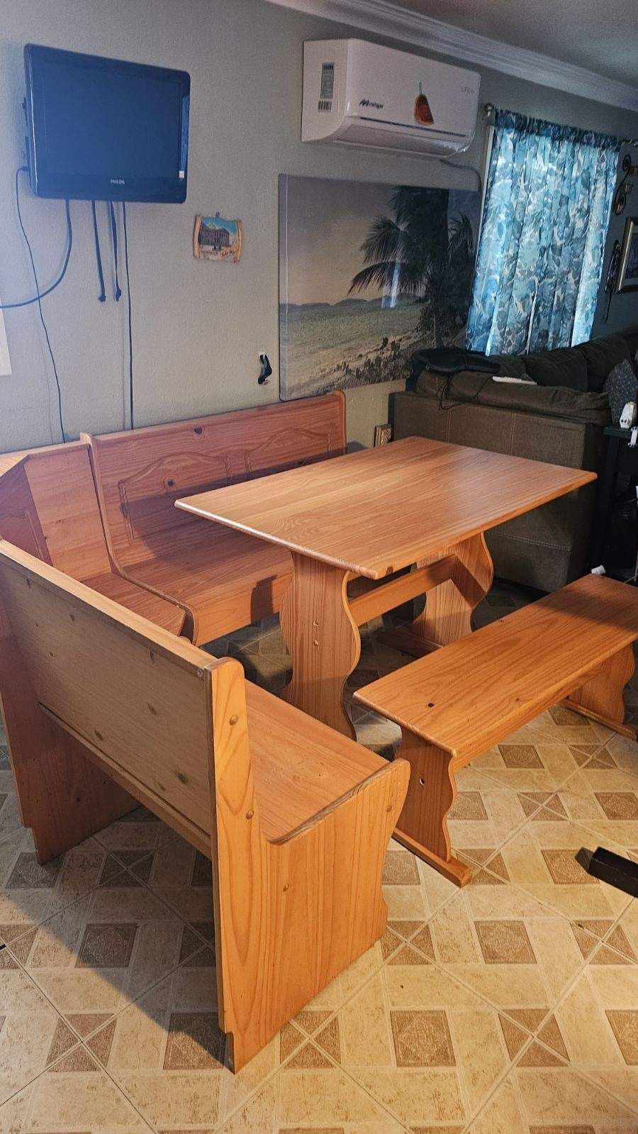 Wood table. 