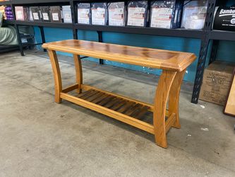 LANE Crescent Legged Arrowhead Inlayed Sofa Table