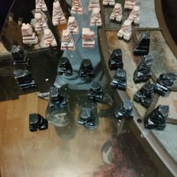 32 Piece Carved marble Chess Set 