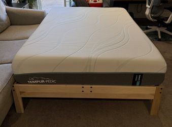 Tempur-Pedic Supreme Queen Mattress + Solid Wood Bed Frame