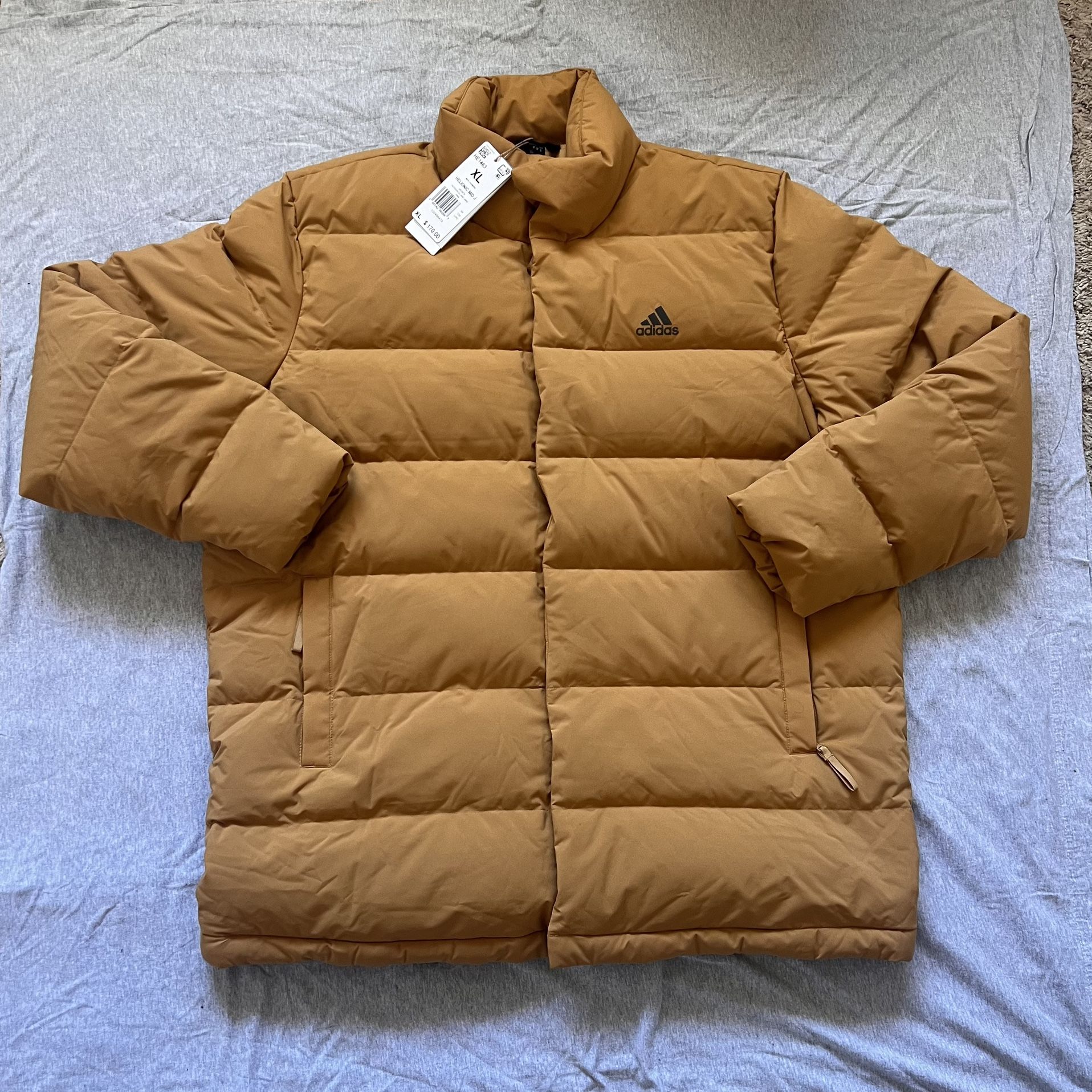 Adidas Helionic Mid Length Men Down Jacket Mesa HE1463 Mens Size XL