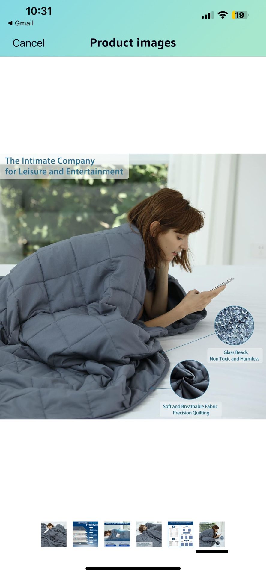 Weighted Blanket 20 lbs Dark Grey