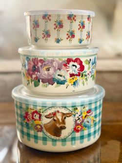 The Pioneer Woman Sweet Rose Round 6-Piece Nesting Casserole Baking Dish Bakeware Set with Lids