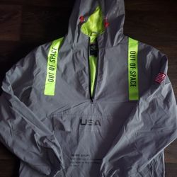 Bleecker&Mercer USA Out of Space Reflective Holographic Quarter Zip Size M