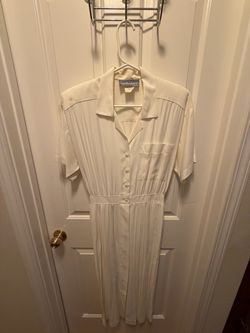 Carol Anderson Cream Button-Front Midi Dress