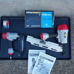 Central Pneumatic Nail Guns with nails & Manual 
