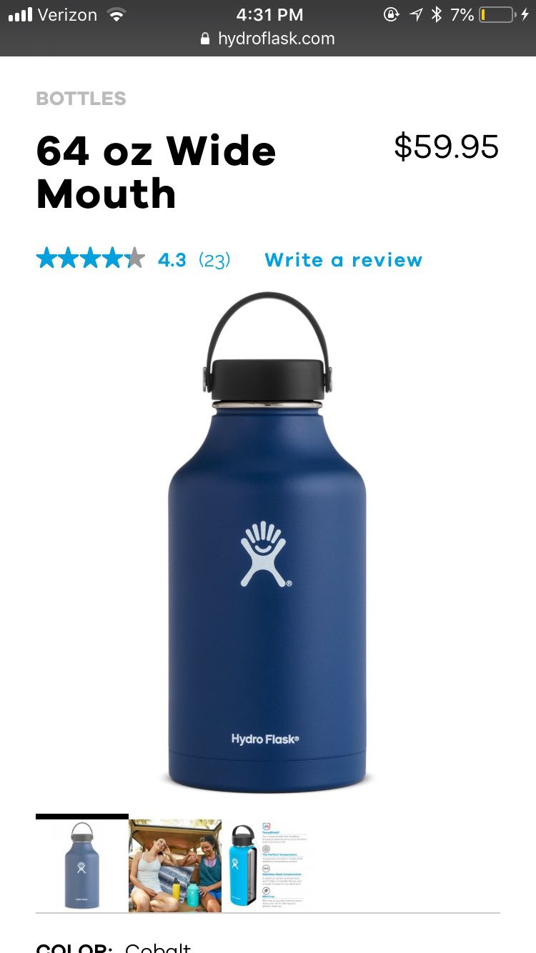 Hydro Flask 40oz Wide Mouth Water Bottle for Sale in Los Angeles, CA -  OfferUp