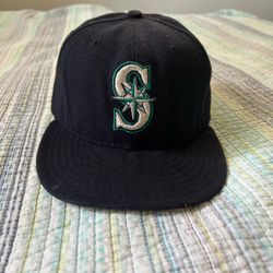 New Era Seattle Mariners 59FIFTY Official On-Field MLB Cap Navy Blue Size 7 1/8