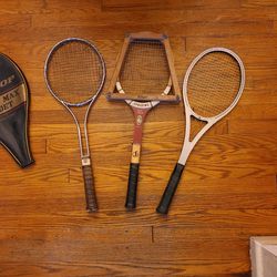  3 Vintage Tennis Rackets
