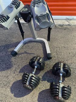 Nautilus adjustable dumbbells online with stand