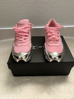 Adidas x Raf Simons Pink Silver Platform Sneakers