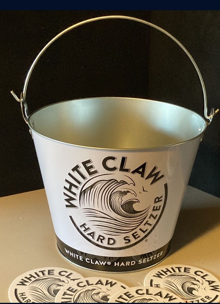New White Claw Beer Ice Bucket & 20 Bar Coasters