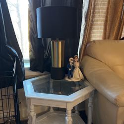 End Tables And Gold And Black Lamps 