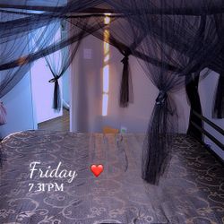 “MOVING SALE”    Black Canopy Bed 