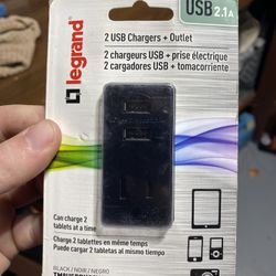 🔌 Legrand 2-Port USB Charger + Outlet – 2.1A Wall Receptacle (New in Package) Upgrade your wall outlet with built-in USB charging!
