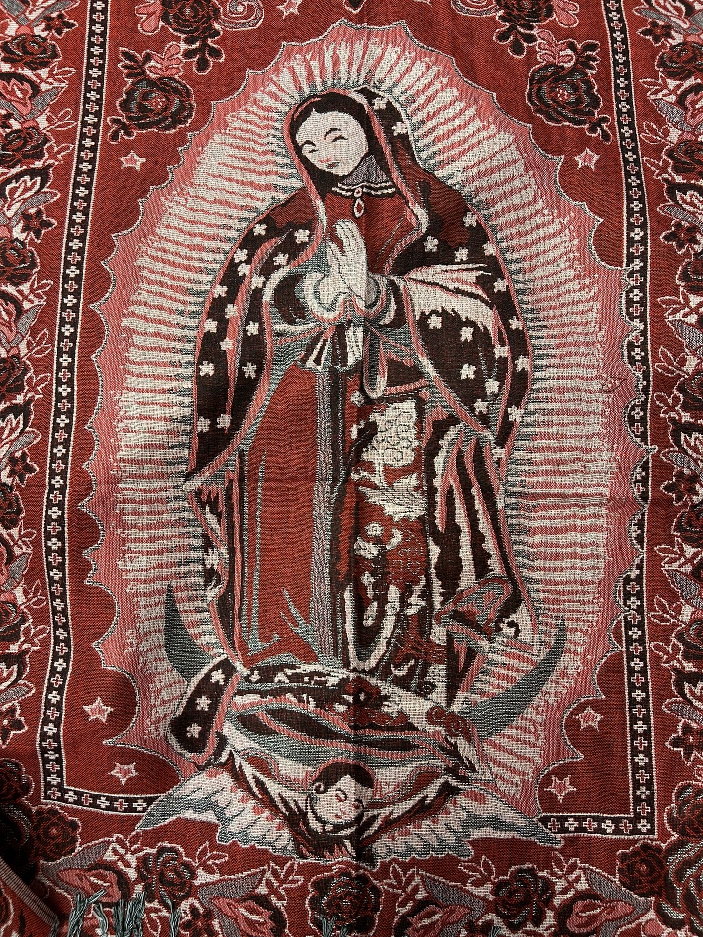 Our Lady of Guadalupe Virgin Mary Shawl Scarf Wrap Stole Light Blanket Rebozo Catholic Christian Accessory Blessed Mother