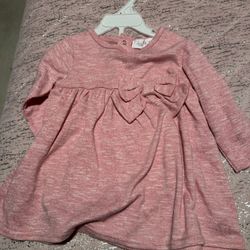 Nwt Baby Girl Toddler Rene Rofe Pink 18 Month Dress With Bow And Diaper Cover 