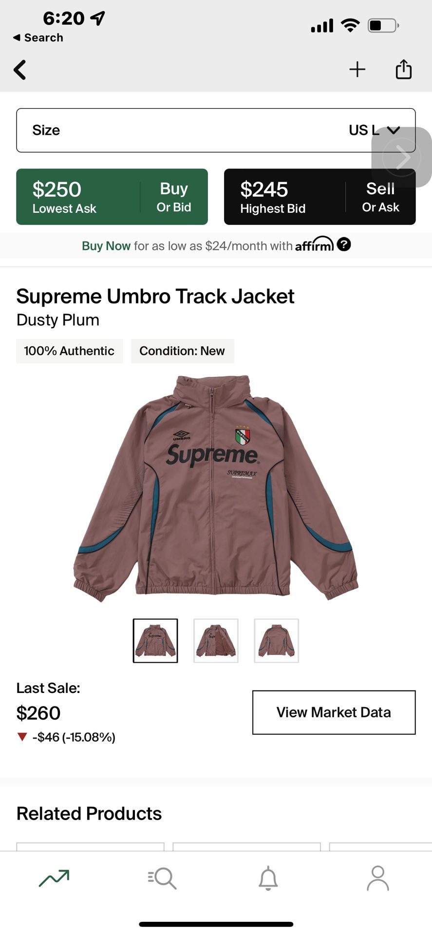 New Supreme Jacket Large
