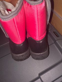Kids Pink Snow Boots with gloves