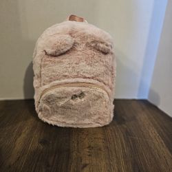 Claires Pink Fuzzy Backpack 