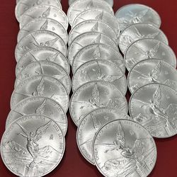 2023 Mexico Libertad coin1 oz 0.999 Silver BU Coin - Tube of 25 coins