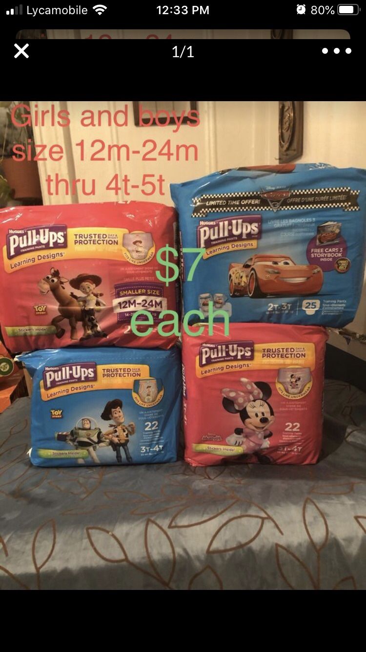 Huggies and Pampers $7 each