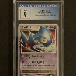 Azelf LV X D&P Legends Awakened CGC 9 Mint Graded Card