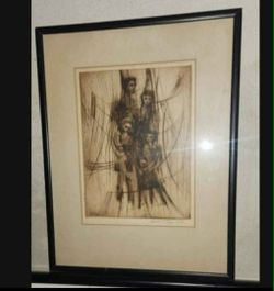Robert Cariola, The Family, Etching, signed l with certificate of authentic