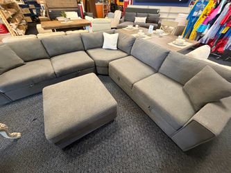 Thomasville storage sectional w/ ottoman