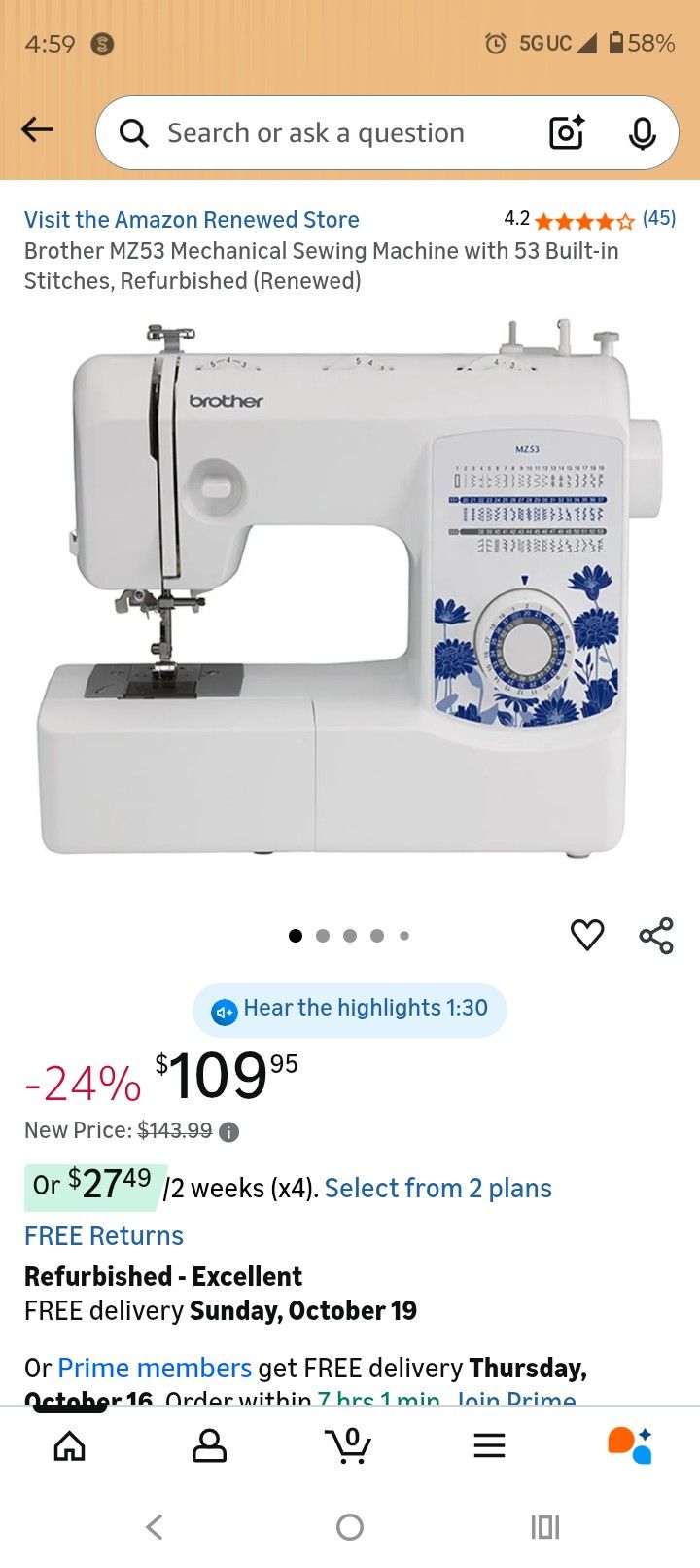 brother mz353 sewing machine