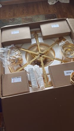 Gold crystal chandelier 24 inches