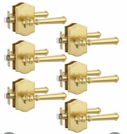 Asidrama 6 Pack Champagne Bronze Privacy Door Handles, Bronze Door Lever With Door Knobs Indoor For Bedroom Or Bathroom, Heavy Duty Door Handles Inter