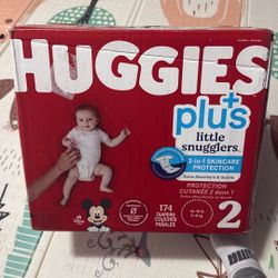 Size 2 Huggies 174 Diapers New Unopened 