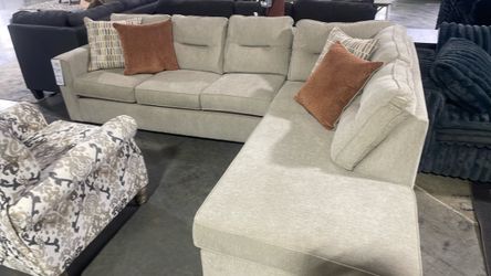 Light Fabric Sectional Sofa