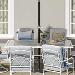 Brand NEW Nice White Patio Table from Lowe’s / SEACREST   🚨GREAT DEAL🚨