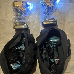 2 Kit Makita 18V LXT Cordless / 1 kit of DeWALT® Dewalt ATOMIC 20V Max Cordless 2-Tool