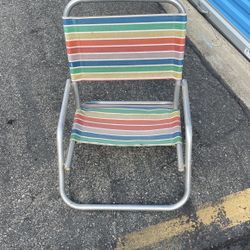 Vintage Aluminum Beach Chair Folding