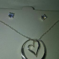 Sterling silver heart necklace